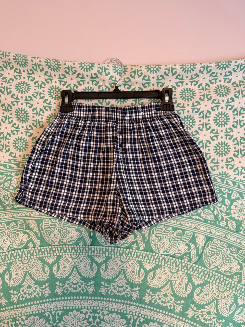 wild fable Navy and White Plaid Lounge Shorts